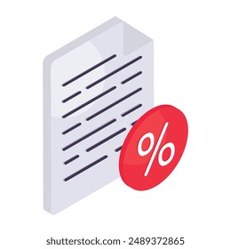 A unique design icon of discount paper