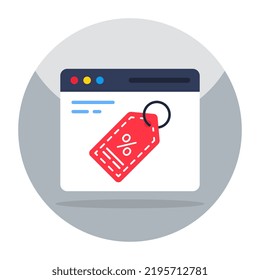 Unique design icon of discount tag