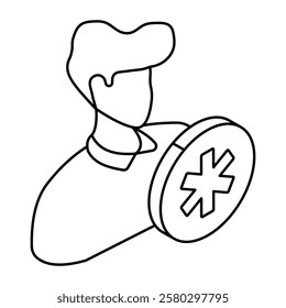 A unique design icon of doctor
