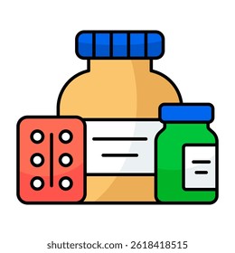 A unique design icon of drugs bottle