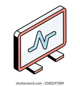 A unique design icon of ecg monitor