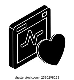 A unique design icon of ecg monitor
