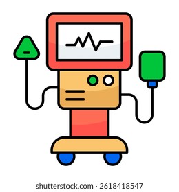 A unique design icon of ecg monitor