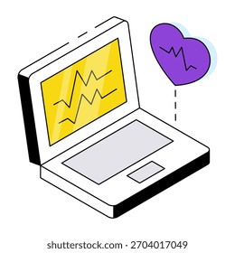 Um ícone de design exclusivo do monitor ecg