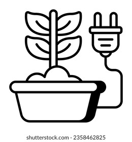 A unique design icon of eco plug