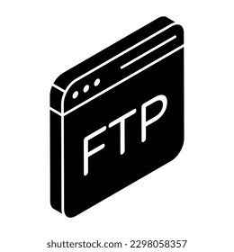 Un icono de diseño único del protocolo de transferencia de archivos 