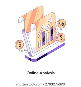 A unique design icon of financial analysis