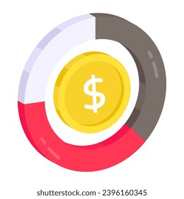 Unique design icon of financial chart

