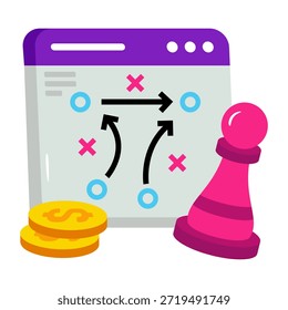 Un icono de diseño único de la estrategia financiera