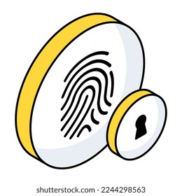 Icono de diseño único de seguridad de huellas digitales 