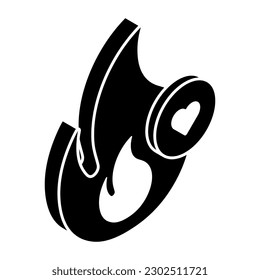 A unique design icon of fire