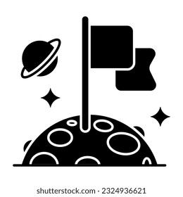 Un ícono de diseño único de planeta marcado 
