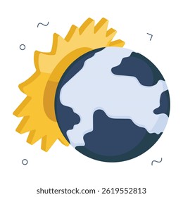 A unique design icon of flagged planet