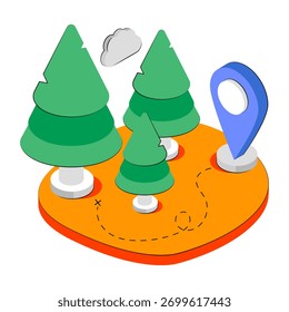 A unique design icon of forest location 