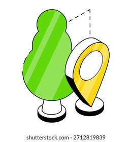 A unique design icon of forest location 


