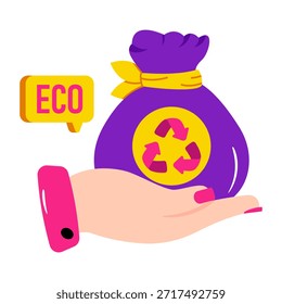 Icono de diseño único de reciclaje de basura 