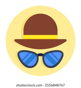 A unique design icon of glasses with hat