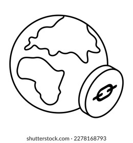 Un icono de diseño único de la vinculación global 