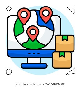 Unique design icon of global location