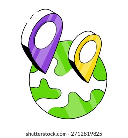 Unique design icon of global location 

