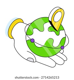 Unique design icon of global location 