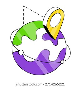 Unique design icon of global location 