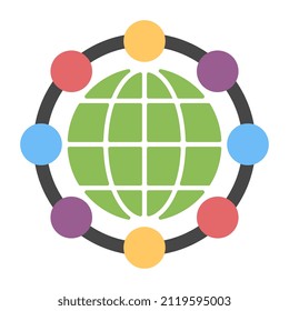 A unique design icon of global network

