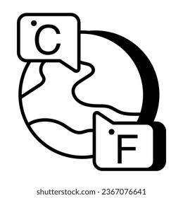 Unique design icon of global weather chat