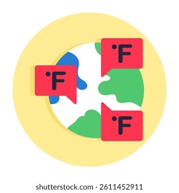 Unique design icon of global weather chat