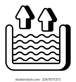 A unique design icon of high water level 