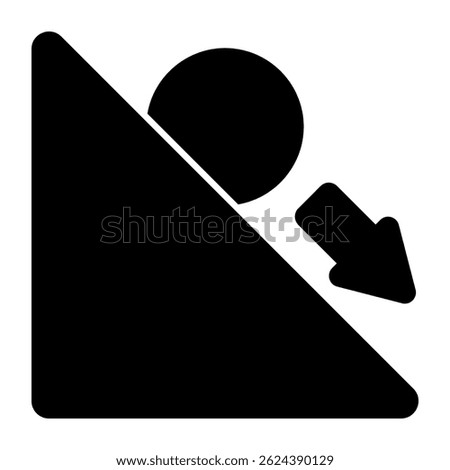 Unique design icon of inclined plane