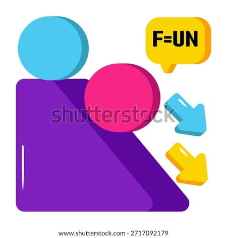 Unique design icon of inclined plane 
