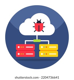 Un icono de diseño único de nube infectada 