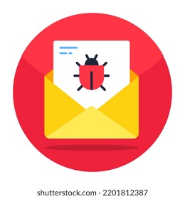 Un icono de diseño único del correo infectado