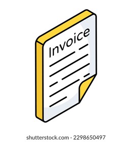 A unique design icon of invoice