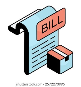 A unique design icon of invoice