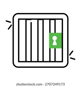 A unique design icon of jail