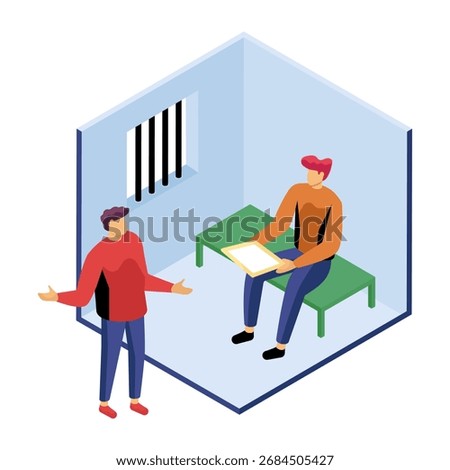 A unique design icon of jail