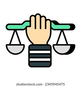 Icono de diseño único de justicia 