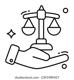 Einzigartiges Design-Symbol der Gerechtigkeit 