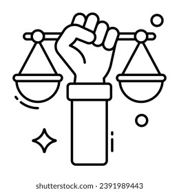 Einzigartiges Design-Symbol der Gerechtigkeit 