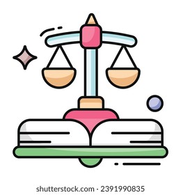 Icono de diseño único de justicia 
