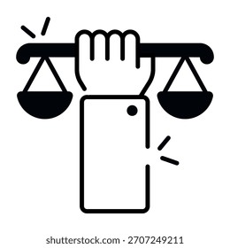 Unique design icon of justice 