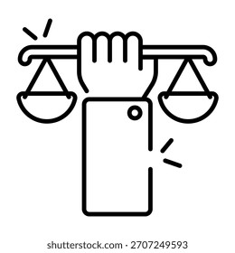 Unique design icon of justice 