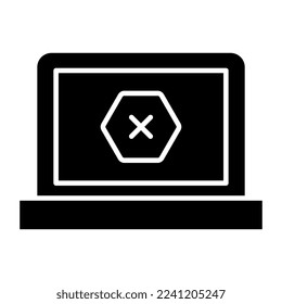 Un icono de diseño único de error de laptop 