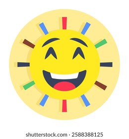 A unique design icon of laughing emoji