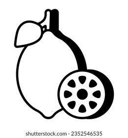 Un icono de diseño único de limón 