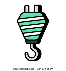 Unique design icon of lifting hook 