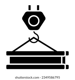 Unique design icon of lifting hook 