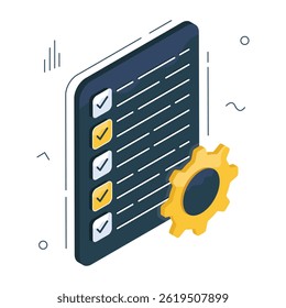 Um ícone de design exclusivo do gerenciamento de listas